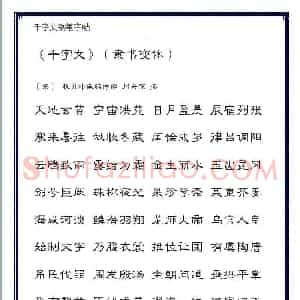 硬笔字帖隶书变体千字文